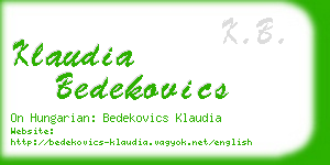 klaudia bedekovics business card